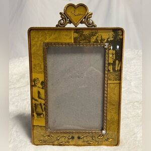 2003 Vintage Sisters Thompson Photo Frame 6X8 Gold Heavy Scrollwork Pearls Fancy
